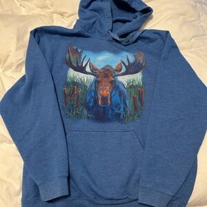 Calgary zoo hoodie with artist done Blue Moose Graphic size xl